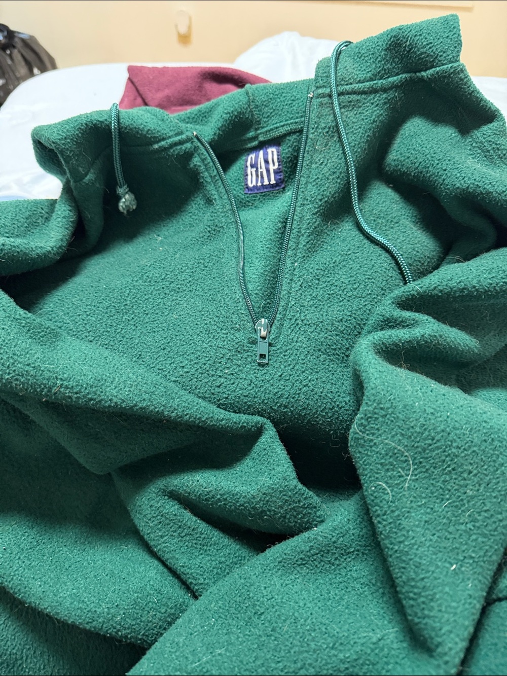 GAP Men's Dark Green Half-Zip Fleece Pullover